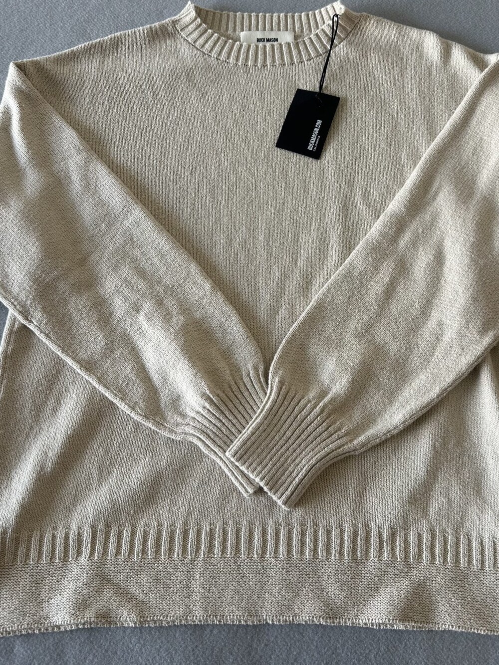 Buck Mason Seafarer Cotton Guernsey Sweater Mens LARGE MSRP $178 NWT [CB27]